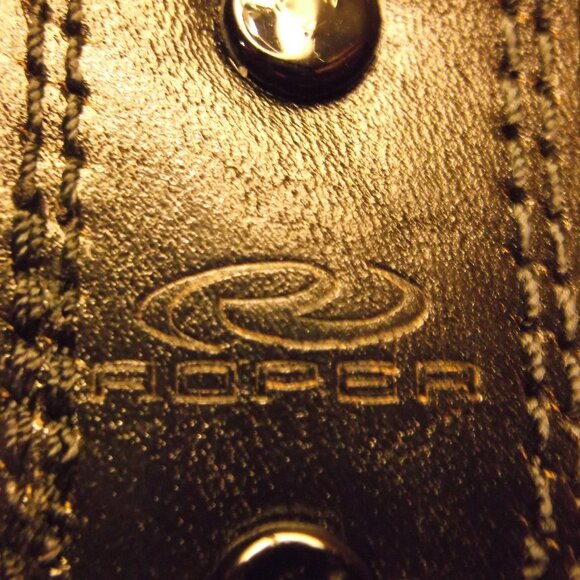 ROPER Textured Black Leather Belt + NWT Antique‑Gold Texas Buckle (Made in USA) - Picture 5 of 8